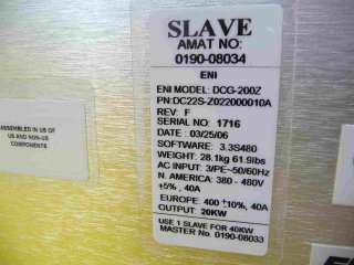 ENI DCG 200Z DC Power Supply Slave 0190 08034 Working  