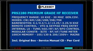 PLESSEY PRS2280 General Coverage Premium HF Receiver + Box Service 