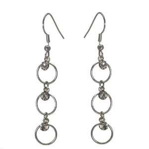 Yessica Silver Crystal Hook Earrings Jewelry