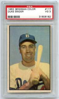 Duke Snider 1953 Bowman Color #117 PSA VG 3 Dodgers  