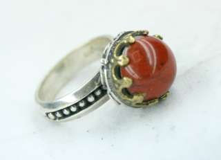 AFGHAN STERLING SILVER BLOOD STONE LOVE DESIGN RING ATS  