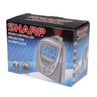 Sharp Radio Controlled Sync Projection Alarm Clock Time Temp Date 