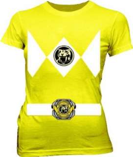  Power Rangers Yellow Ranger Costume Yellow Juniors T Shirt 
