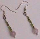 Apache Indian PEARL & PERIDOT bead EARRING SET NEW