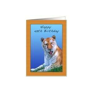  49th Birthday Card with Tiger Card Toys & Games
