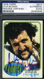 LYLE ALZADO PSA/DNA SIGNED 1976 TOPPS AUTOGRAPH  