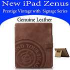New iPad Zenus Prestige Vintage Folio with Signage Series brown 