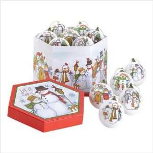  1 DOZEN LET IT SNOW CHRISTMAS HOLIDAY BALL ORNAMENTS: Home 