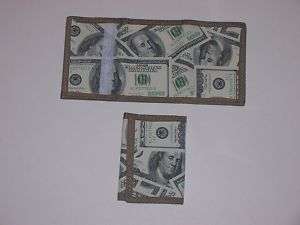 100 Dollar Bill Money Tri fold Wallet  
