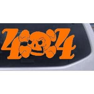 Skull 4X4 Off Road Car Window Wall Laptop Decal Sticker    Orange 14in 