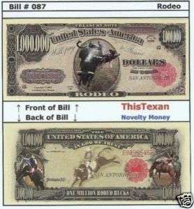 50 Rodeo Cowboy $1,000,000 Rodeo Bucks Money Bills Lot  