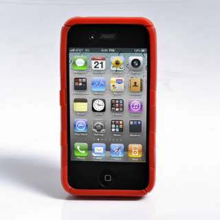 New RED Hard Case Fish Bone Back Cover for iPhone 4  