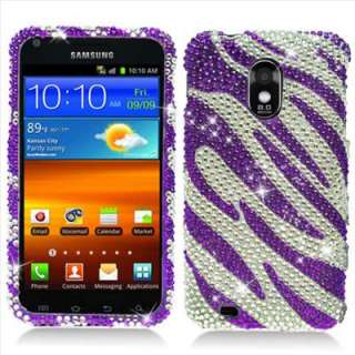 Purple Zebra Bling Case Cover for Sprint Samsung Epic Touch 4G D710 