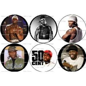  Set of 6 50 CENT Pinback Buttons 1.25 Pins Fiddy G Unit 