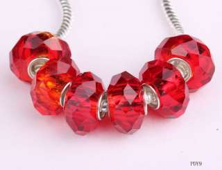 Charm AB Faceted Crystal Murano Glass Beads Single Core Fit European 