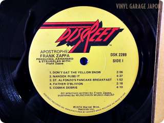 FRANK ZAPPA Apostrophe 1974 US Press LP w571  