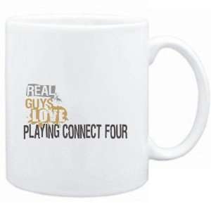  Mug White  Real guys love playing Connect Four  Sports 