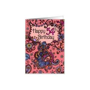  Happy Birthday   Mendhi   54 years old Card: Toys & Games