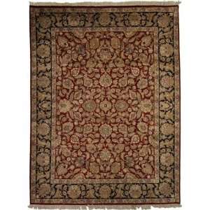  91 x 120 Red Hand Knotted Wool Agra Rug: Furniture 