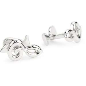   Novelty Sterling Silver Music Note and Clef Cufflinks: Jewelry