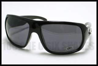 DG MENS Cool Big Fashion Sunglasses Designer BLACK with Blue Pattern