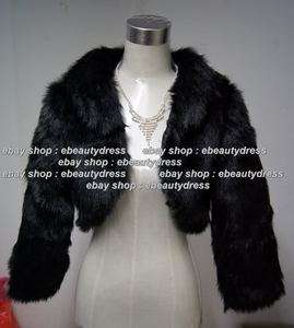 Black Faux Fur Bridal Wrap/Jacket/Shawl/Cape/Stole/Bolero/Throw 