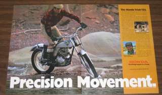 1974 Honda TL 125 K1 Trials Motorcycle Original Color Ad  