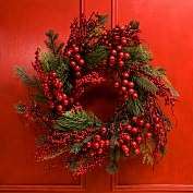 Product Image. Title Red Berry & Pine Wreath 26