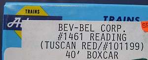Bev Bel/Athearn   #1461 Reading 40 Box Car   Kadee Couplers  