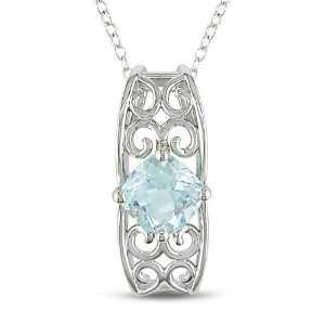  Sterling Silver Blue Topaz Fashion Necklace: Jewelry