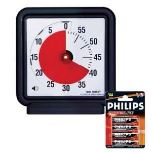  Time Timer Audible 3 Visual Clock with Bonus AA Batteries 