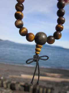   DESIGN USA LARGER SIZED BUDDHIST LUMINOUS TIGER EYE WRIST MALA  