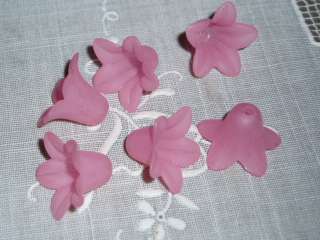  pink lily flower beads measuring 18mm. These are perfect for your 