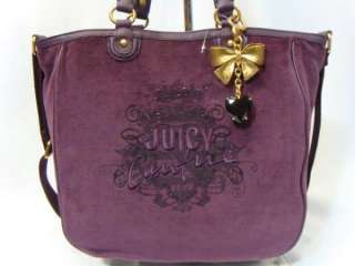 NWT JUICY COUTURE Royal Bow Velour Shoulder Tote Bag  