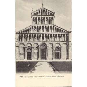  1920s Vintage Postcard Facade of the Cathedral Pisa Italy 