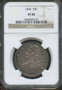 1834 NGC XF40 Bust Half Dollar k464  