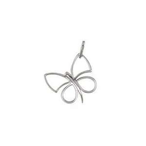18Kt White Gold La Pink Golde Cut Out Butterfly Pendant (18mm X 16mm 