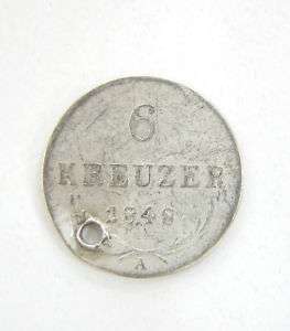 AUSTRIA 6 KREUZER A COIN 1848 SEE  