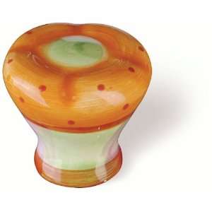  Siro Designs Green Ctr/Orange/Dots & Stripes Knob (SD81108 