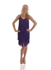 Fringe Flapper Dress. 1920s Charleston. Ladies. Purple. New  