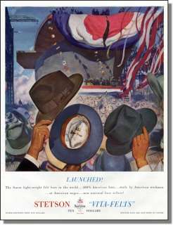 1941 Stetson Vita Felt Hats Political Rally   Print Ad  