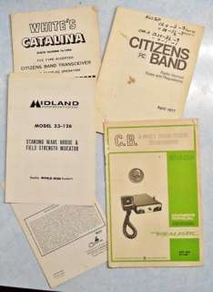 1970s CB Radio Manuals cobra midland realistic whites  