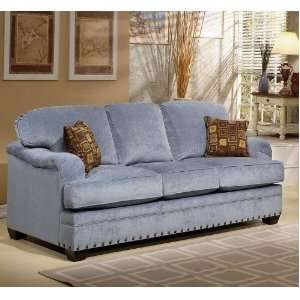  Sofa Couch with Nail Head Trim in Wedgewood Color