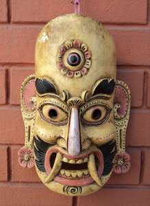   Lakhe Mask Wooden Wall Hanging from Sindhupalchowk YLM 01  