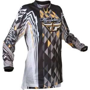 Fly Racing Girls Kinetic Jersey, Black/Gray, Gender: Womens, Size: 2XL 