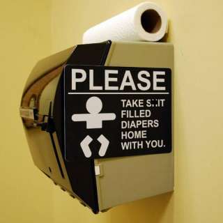 PRANK BATHROOM SIGN   S#IT FILLED DIAPERS + 1 Bill  