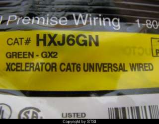 Hubbell XCelerator Cat6 Jack, Green HXJ6GN ~STSI 662620825427  