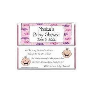  BS240   Baby Shower Twin Girls Candy Bar Wrappers: Baby