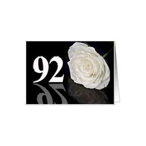  92nd Birthday card with a white rose Card: Toys & Games