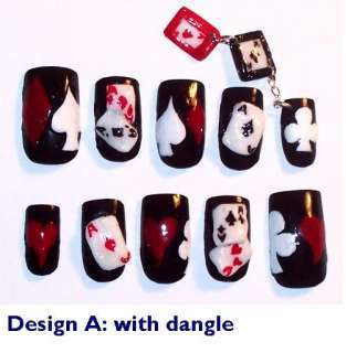 Japanese false nails PLAYING CARDS 3d designs heart ace  